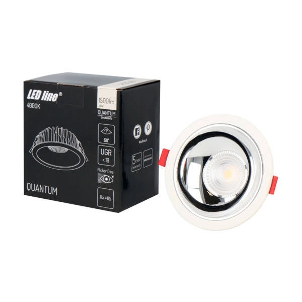 Downlight lampa sufitowa podtynkowa QUANTUM LED 15W 4000K 115mm | biała