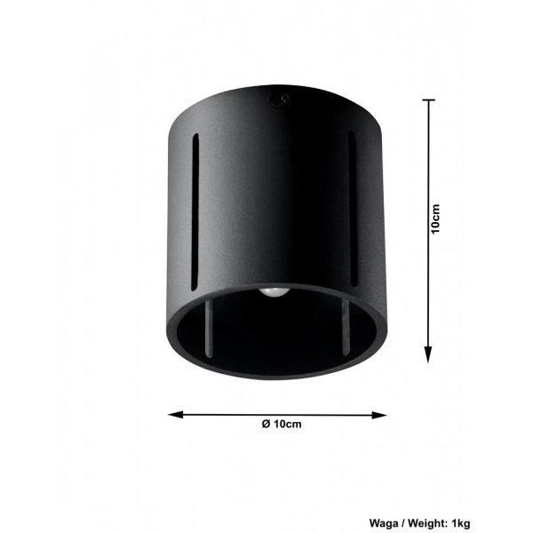 Nowoczesny plafon INEZ SL.0356 Czarny 1xG9