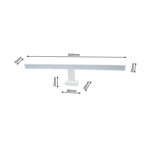 Kinkiet nad lustro biały SHINE 60cm Led