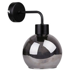 Kinkiet LADY 21-76700 czarny/klosz dymiony 1x40W E14