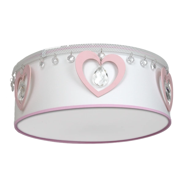 Lampa sufitowa HEART, biały/różowy/transparentny, 2x60W E27, MLP8279