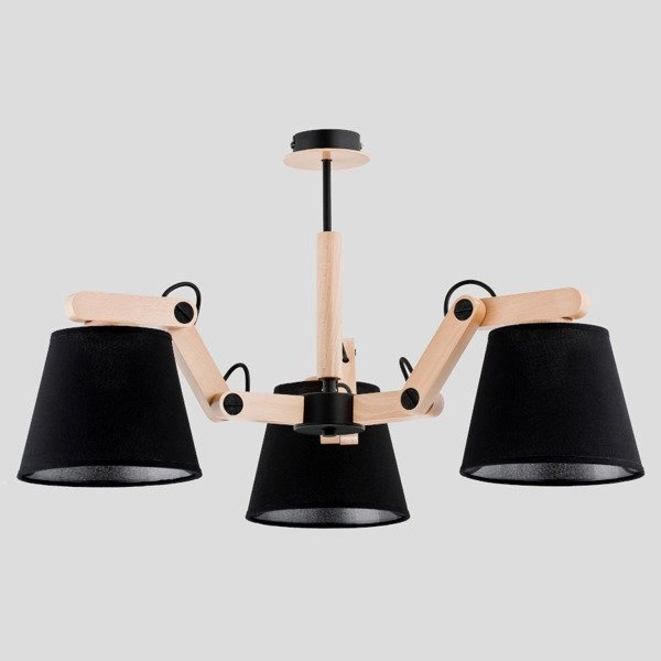 Rozłożysta lampa JOGA III drewno abażur