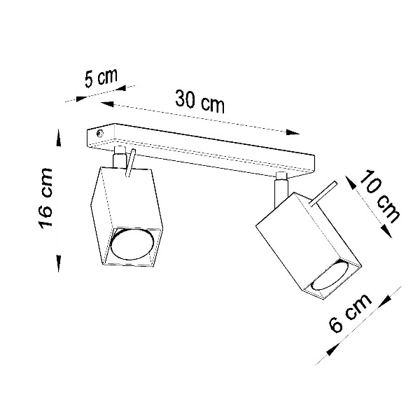 Designerska lampa sufitowa MERIDA 2 SL.0100 Czarna 2xGU10