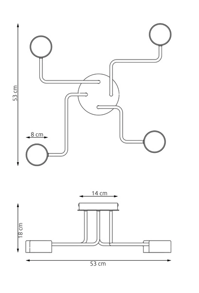 Lampa wisząca Emibig KURAGE 4 BL 1442/4