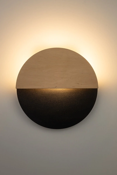 Lampa Sigma LUNA kinkiet S czarny/dąb 40861