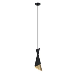 Elegancka lampa wisząca Malia PND-85949-1 BK+GD | Czarny