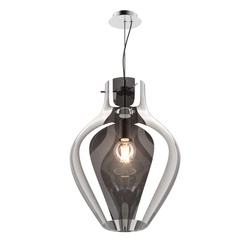Lampa wisząca szklana BRESSO do salonu E27 śr. 38cm | chrom