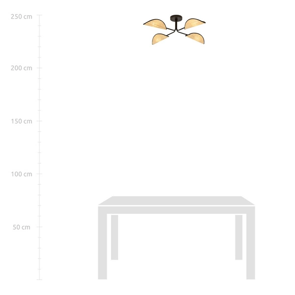 Lampa sufitowa Emibig GOMEZ 4 RATTAN 1172/4