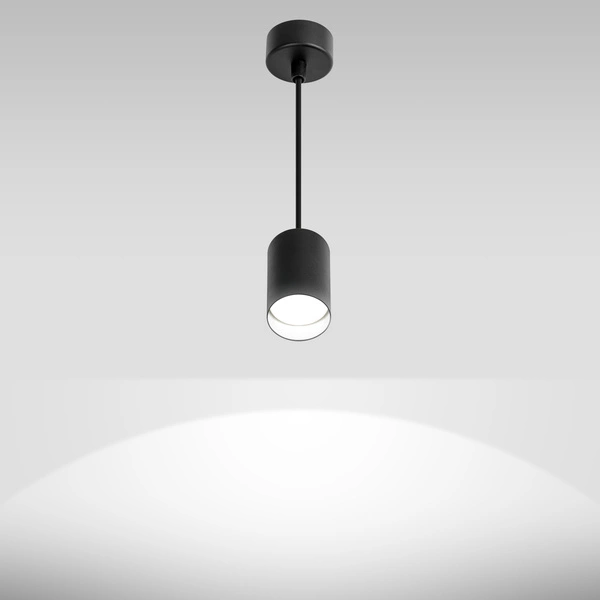 Nowoczesny reflektor zawieszany PIPE BLACK GU10 dł. 12cm | czarny