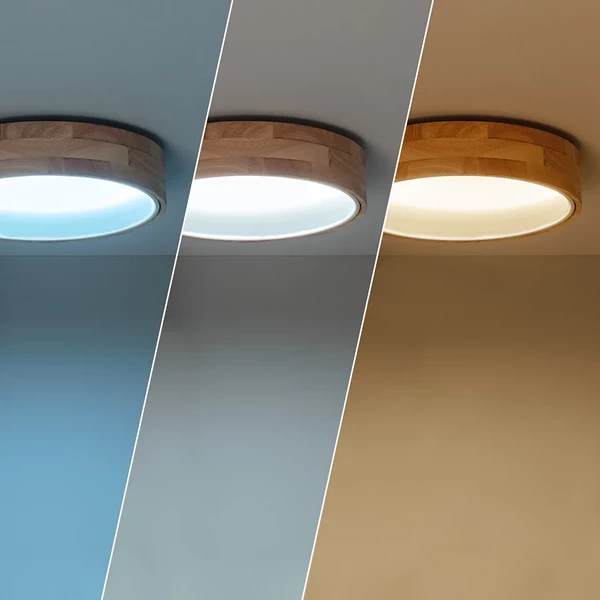 Plafon LED 16W Okrągły 40cm Naturalne Drewno 3 Barwy Świecenia CCT Abruzzo Vero