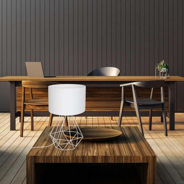 Lampka stołowa/nocna BASKET, biała, 1x60W E27, MLP7193