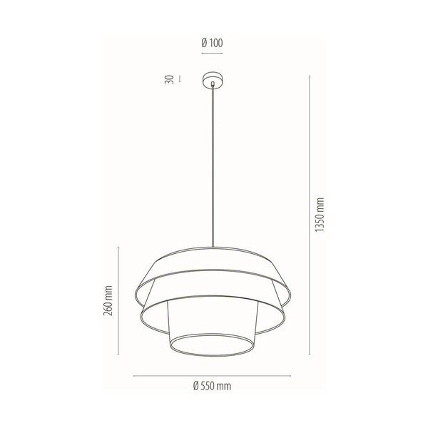 Lampa Wisząca Amar 1xE27 Max.60W Czarny Metal/Przezroczysty Kabel PCV/Grafitowo-Różowo-Biały Klosz Tkaniny 160970104