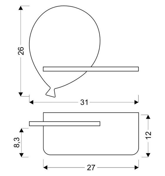 Kinkiet dziecięcy IQ Kids Balloon z półką, 21-84767, żółty, 4W LED, barwa neutralna 4000K