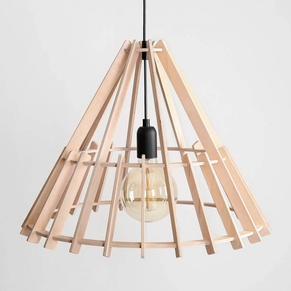 Aldex Lampa wisząca FERB 993G, czarny/drewno, 1x60W E27