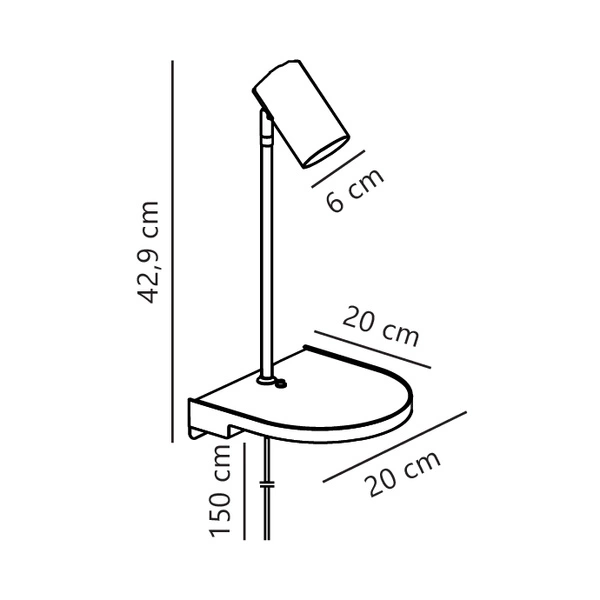 Kinkiet CODY GU10 15W Metal | Czarny
