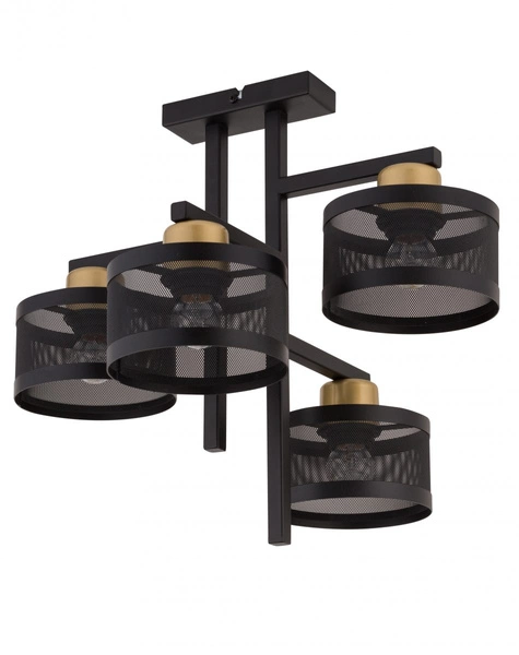 Nowoczesna lampa sufitowa OFF 4 PLAFON czarny/złoty 32135