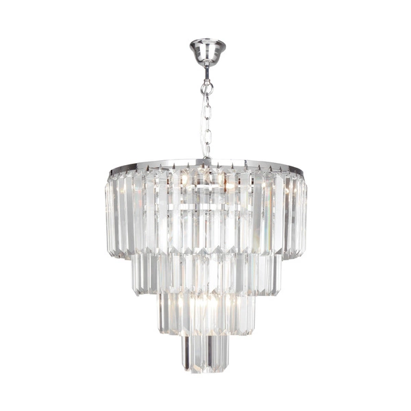 Luksusowa lampa wisząca szklana AMEDEO 5x E14 40W | chrom
