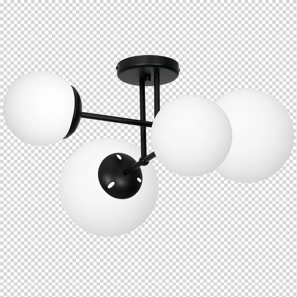 Nowoczesna lampa sufitowa LIMA BLACK 4xE14 MLP6527