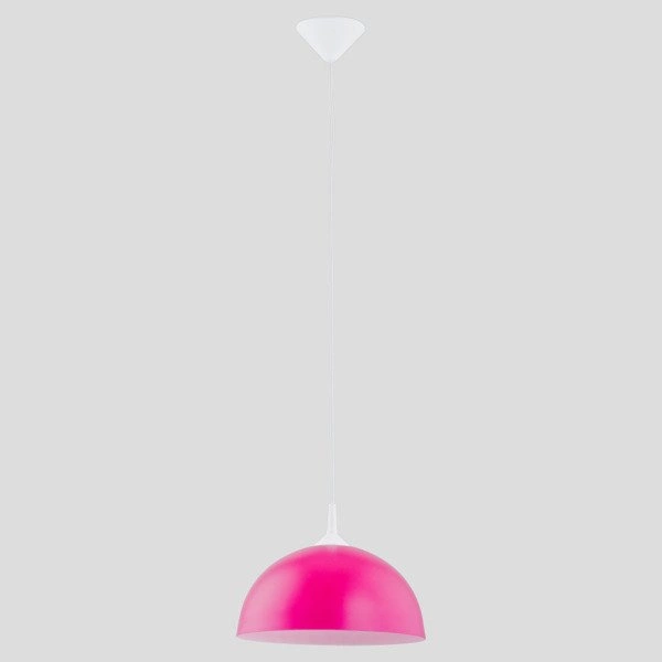 Lampa wisząca zwis szklana tuba ALBERT różowa śr. 30cm