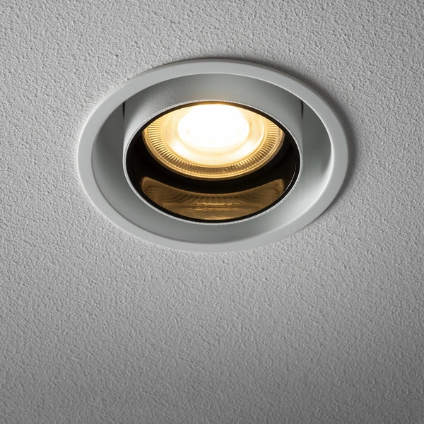 Regulowana lampa podtynkowa MONO SLIDE śr. 8,3cm GU10 | biały/czarny 10796