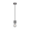 Mocna lampa wisząca 1xE27 Max.60W Szary beton/Czarny kabel z tkaniny 7061936