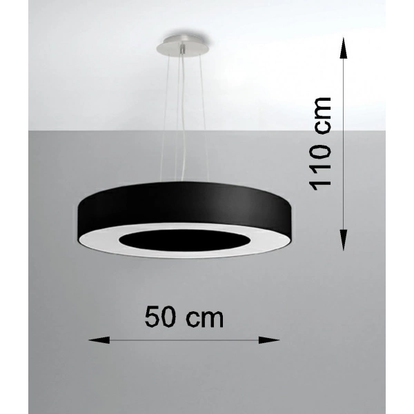 Nowoczesna lampa wisząca SATURNO SLIM SL.0750 50 cm czarna 5xE27