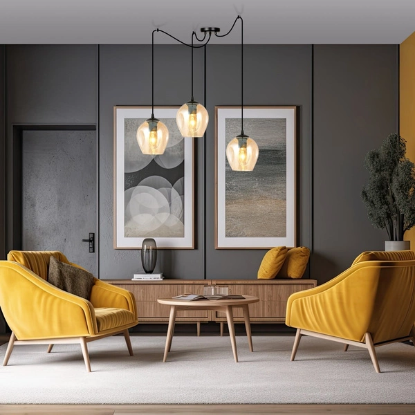 Lampa wisząca Emibig LEVEL 3 BL MIODOWY 758/3