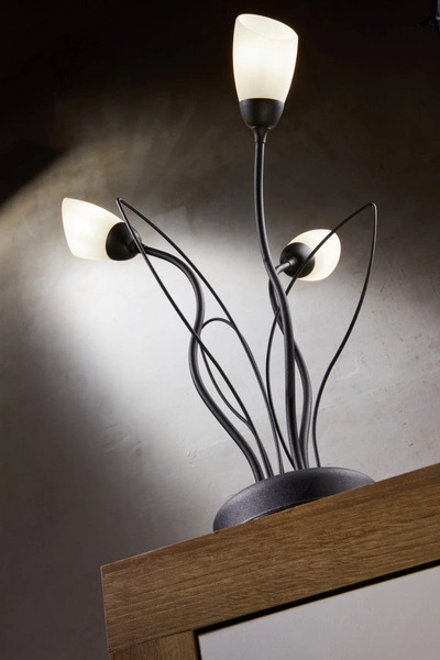 Klasyczna Lampa biurkowa GLORIOSA wys. 46cm 3xG9 14W IP20 | czarny mat