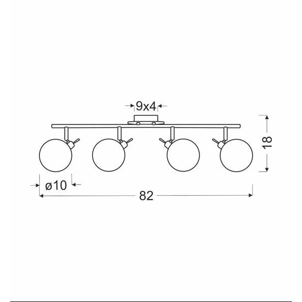 Lampa sufitowa LENTINI, 94-16362, patynowa z bursztynowymi kloszami, 4x40W G9