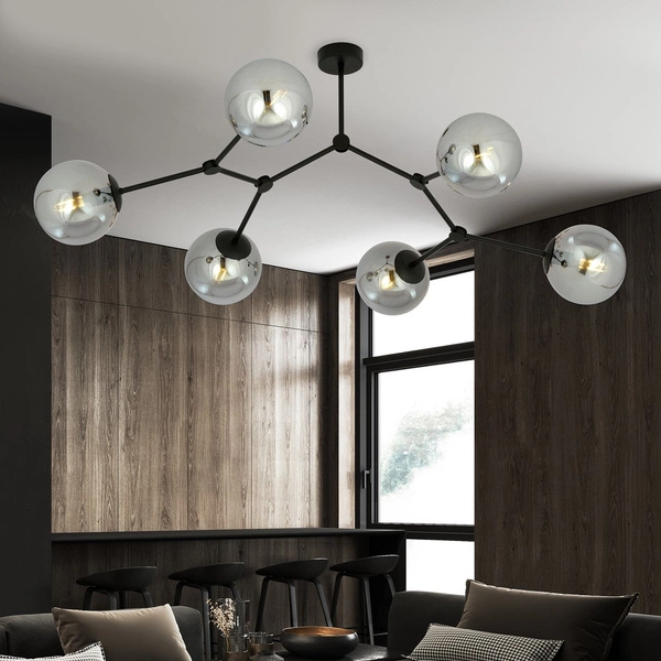 Lampa sufitowa Emibig SPACE 6 Czarny/GRAFIT 1134/6