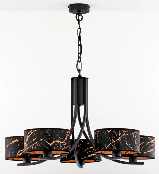 Klasyczny Żyrandol ARTHUR wys. 71cm 5xE27 15W IP20 | czarny
