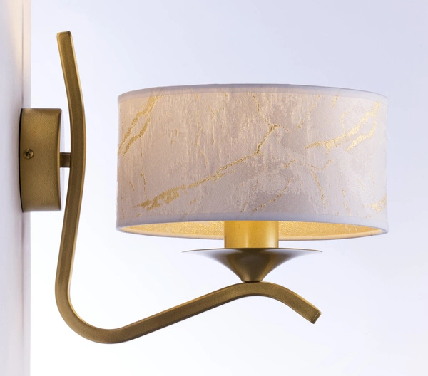 Klasyczny Kinkiet KASZMIR wys. 23cm 1xE27 15W IP20 | złoty połysk