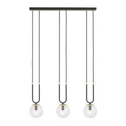 Lampa wisząca Emibig GLAM 3 Czarny/TRANSPARENT 1114/3