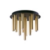 Lampa sufitowa nowoczesna rurki STALACTITE BRASS XIII czarny/mosiądz śr. 34cm 9054