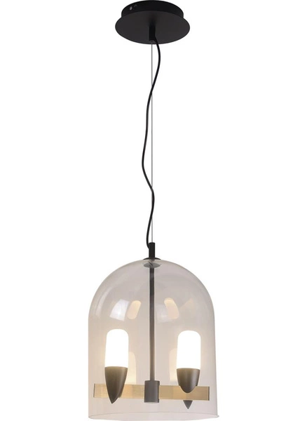 Lampa wisząca SAKAI LEDEA, 50233075, czarny/złoty/transparentny, 2x5,4W LED, barwa ciepła 3000K