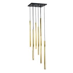 Lampa wisząca Akadi 8 - Mosiądz polerowany-czarna (700 mm) 8891 Antigo