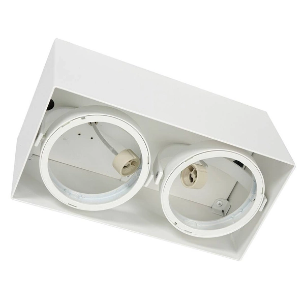 Oprawa Natynkowa BOX Plaza 2xGU10 AR111 Biała w nowoczesnym stylu