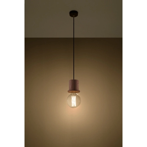 Nowoczesna lampa wisząca MILO SL.0284 1xE27 drewno