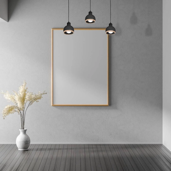 Lampa wisząca OVAL, MLP7046, czarny/drewno, 3x60W E27