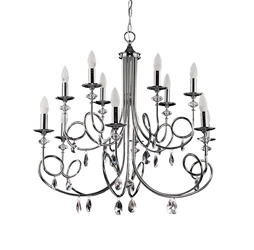 Klasyczny Żyrandol DAKAR wys. 75cm 12xE14 11W IP20 | Chrom