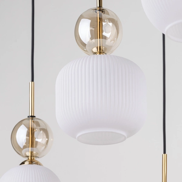 SOPHIA COGNAC WHITE LAMPA WISZĄCA 6XE14