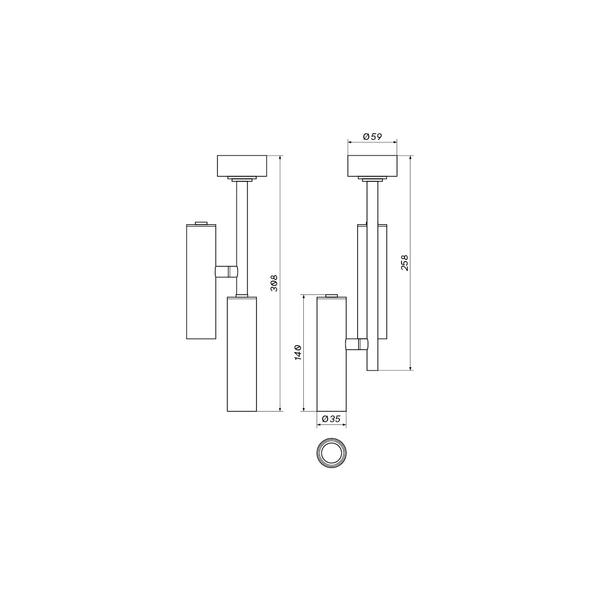 LOONARI podwójna oprawa sufitowa z regulowanymi reflektorami BIVIO DUE