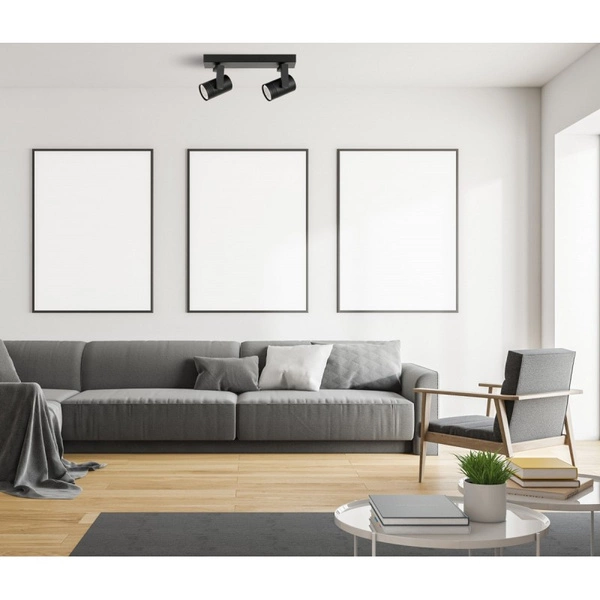 Lampa sufitowa reflektor SPIELA dł. 28cm 2xGU10 | czarny