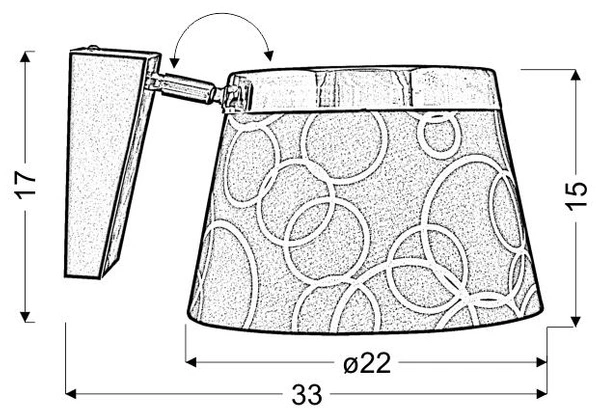 Kinkiet IMPRESJA 21-46324 chrom/czarny 1x60W E27