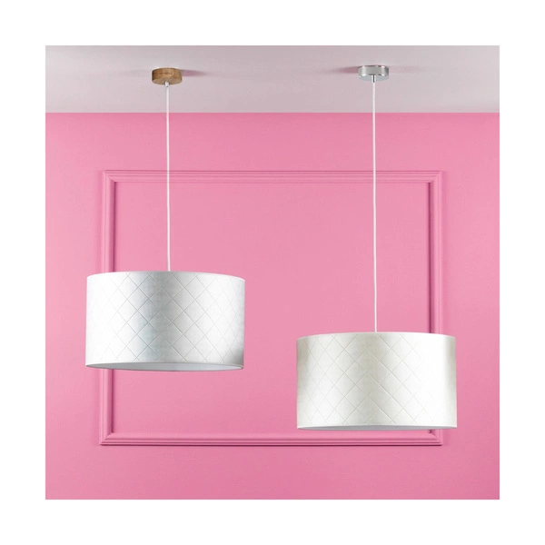 Lampa Wisząca Mirabella 1xE27 Maks. 60W Dąb Olejowany/Biały Kabel Tkaninowy/Perłowy Klosz Materiału Syntetycznego 1691874