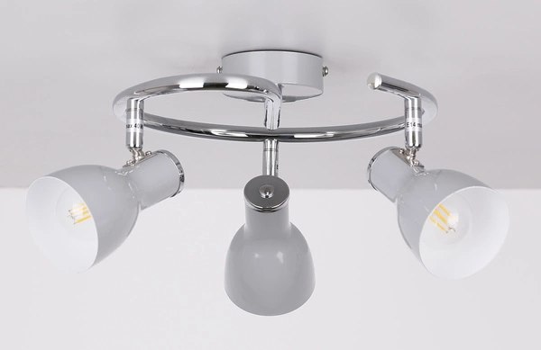 Lampa sufitowa JULIE spirala 3xE14 szary/chrom 98-66633