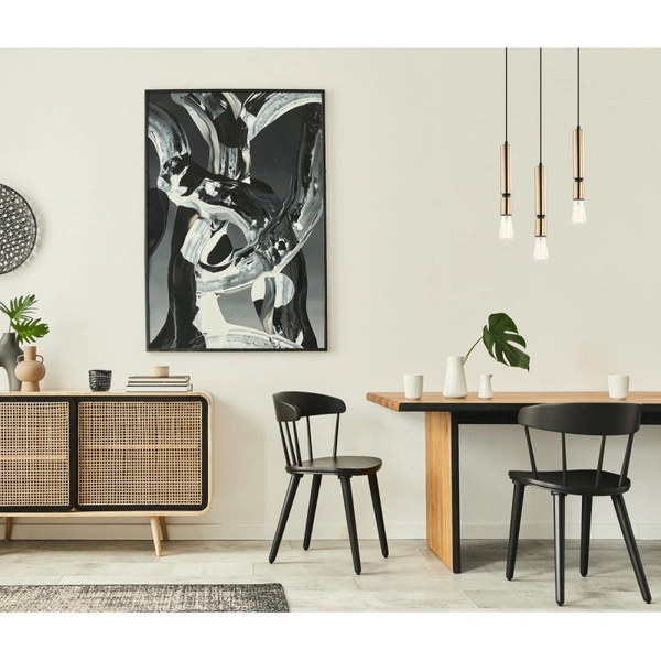 Lampa wisząca Torla śr. 10cm E27 | czarny/mosiężny