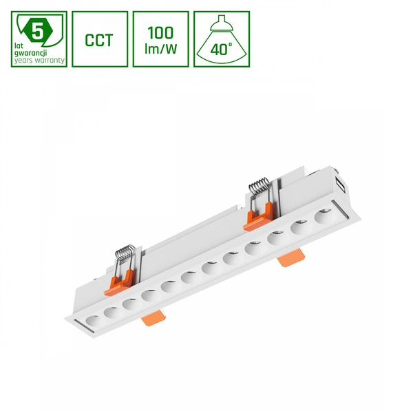 GRID S OPRAWA PODTYNKOWA 12W CCT 230V 40st IP20 230x34x61mm BIAŁY 5 LAT GW. SPECTRUM