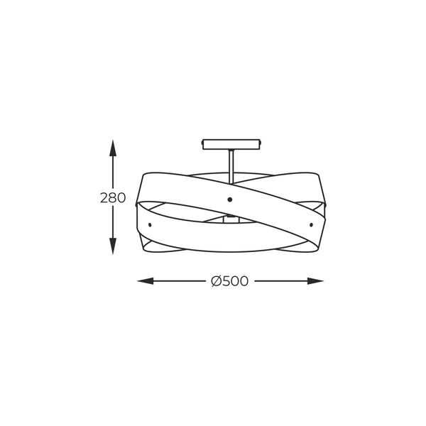 1115 LAMPA SUFITOWA TORNADO 50 CM BIAŁA/WHITE