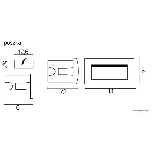 Zewnętrzna lampa do zabudowy Mur-Led wpuszczana